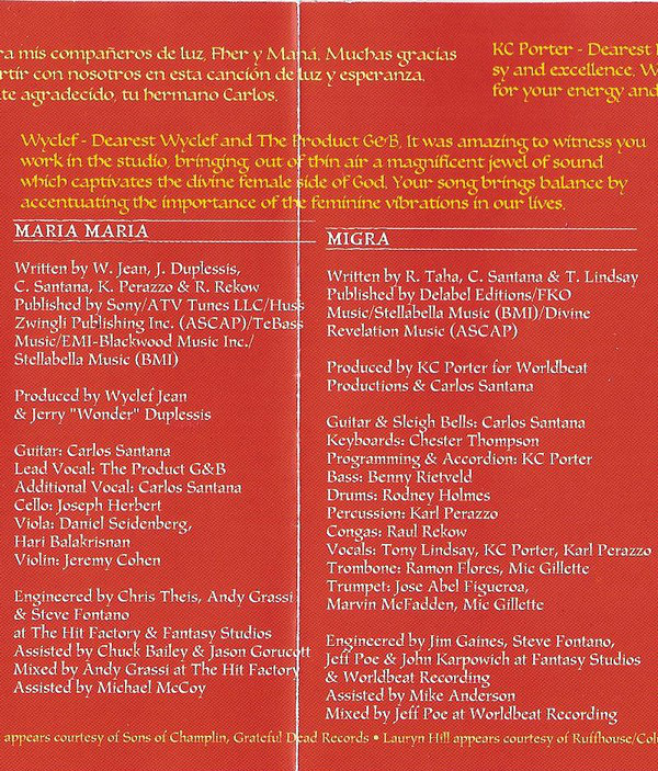 Santana  Supernatural 1999 : Booklet 4